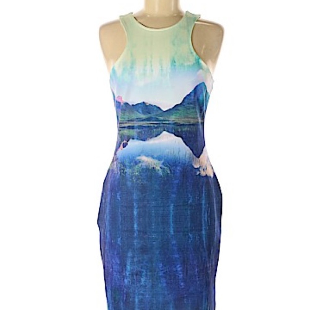 Landscape pattern dress